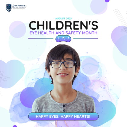 "Children's Eye Health and Safety Awareness Graphic - Promoting Happy Eyes for Happy Hearts."