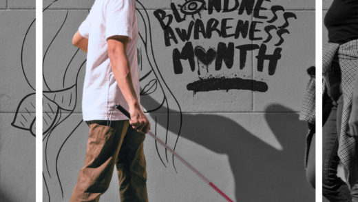 Blindness Awareness Month Graphic - Shining a Spotlight on Resilience and Hope.